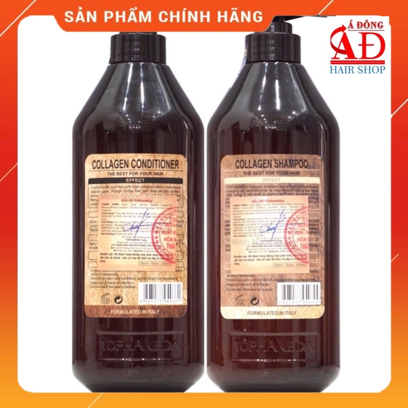 Bộ dầu gội xả Top Haneda Collagen phục hồi tóc hư tổn, dưỡng ẩm tóc khô, siêu mềm mượt, giảm gãy rụng