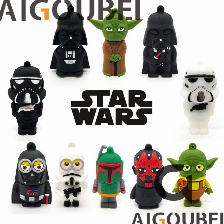 [Spot &amp; COD] USB 2.0 Silicone Cartoon Star Wars Shadow Warrior Yoda U Disk Cute Portable Mini Creative High Speed Suitable For Computer Laptop Portable USB Flash Drive Flash 1GB 2GB 4GB 8GB 16GB 32GB 64GB 128GB