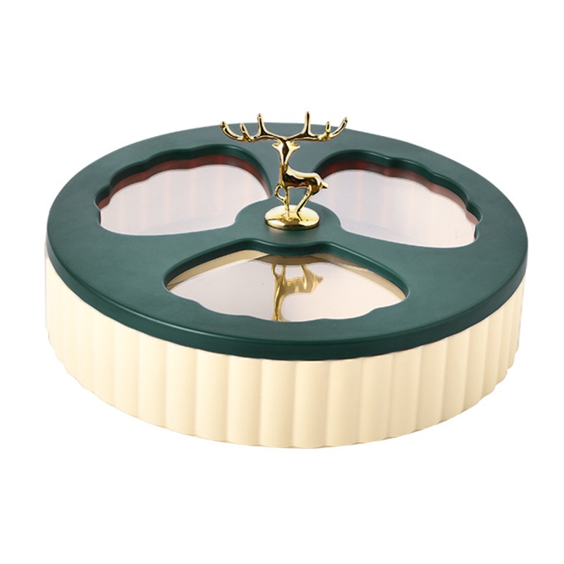 Khay Đựng Trái Cây Nhiều Tầng Hình Tuần Lộc 3D Có Nắp Đậy Cho Nhà Bếp