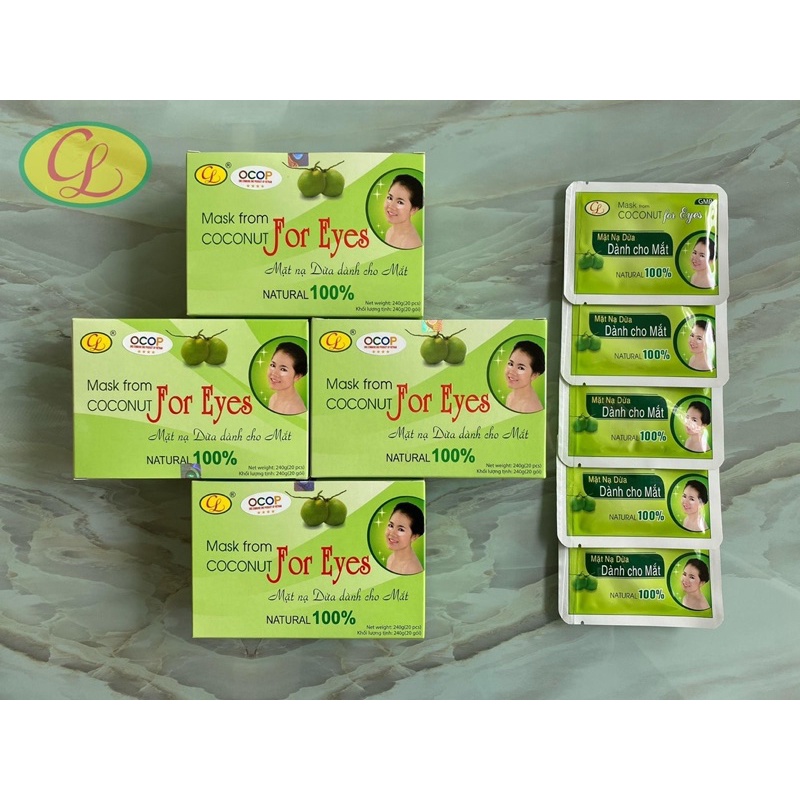 Combo 3 hộp (120 miếng) mặt nạ mắt dừa Cửu Long sáng da giảm thâm quầng bọng mắt