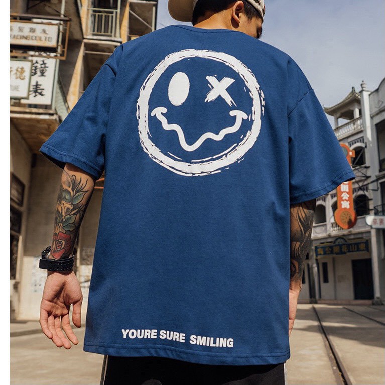Áo Thun Oversize Nam Mặt Cười Smiling - TTL753 - Chất Cotton Xịn Xò - 4 Màu Đẹp Nhức Nách | BigBuy360 - bigbuy360.vn