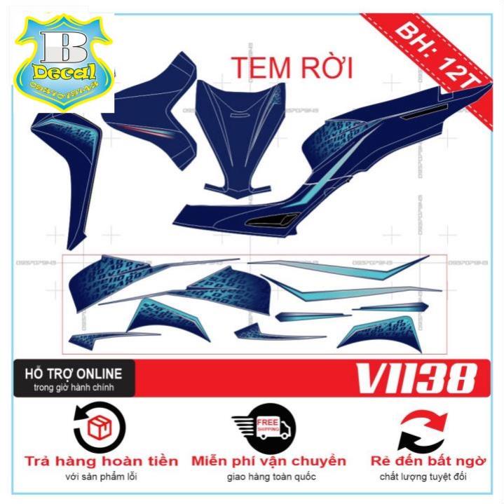 ( Quí khách vui lòng mang ra tiệm cho thợ dán ) Tem VISION 2021 DÁN XE XANH [Bi Decal]