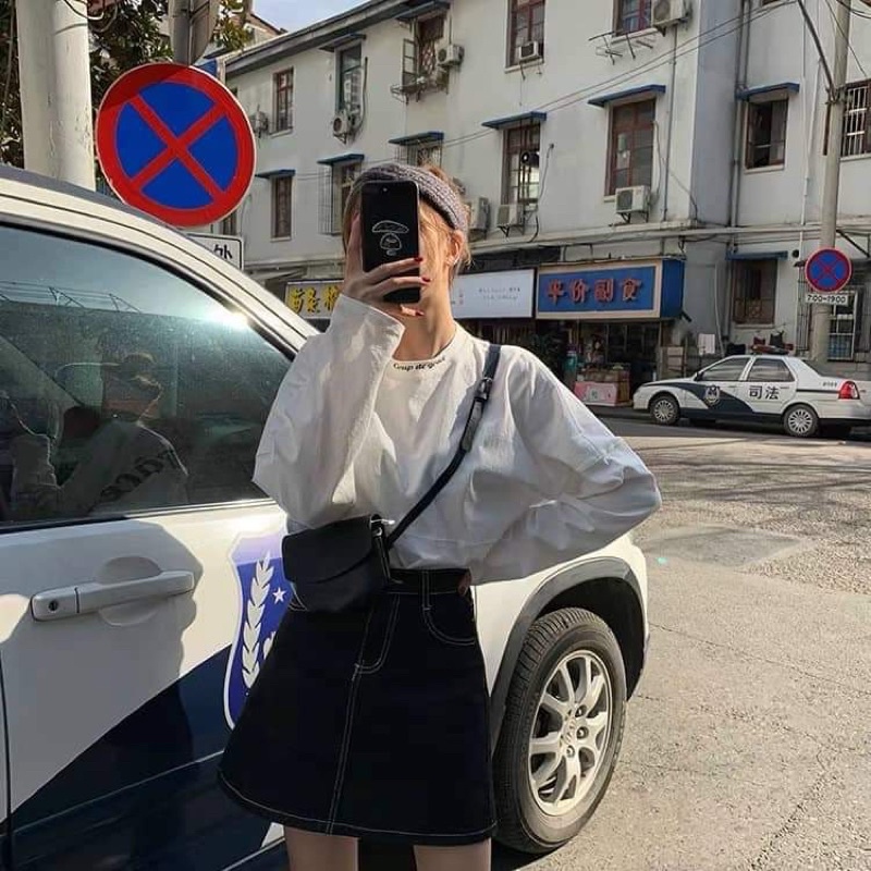 Chân váy chỉ nổi hai lớp kèm quần KA12