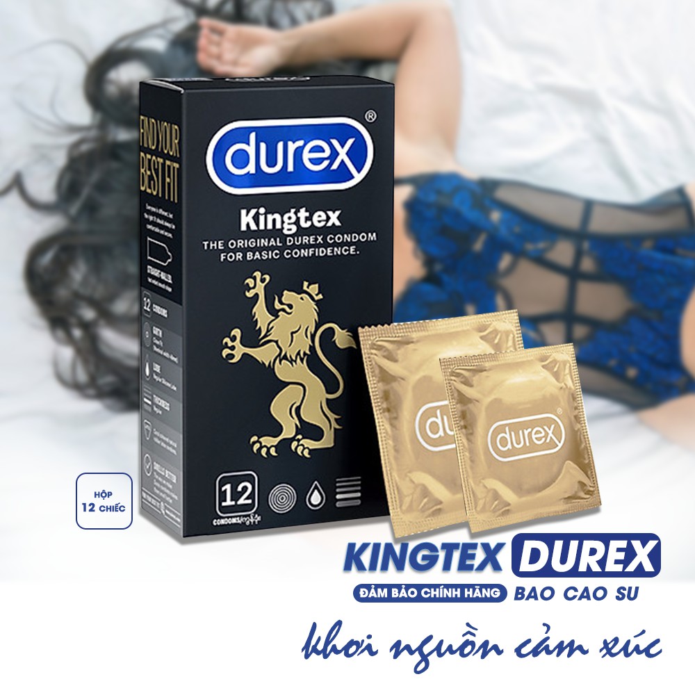 [SIÊU MỎNG – YÊU CHÂN THẬT]- Bao Cao Su Durex Kingtex (Hộp 12 cái)-Chính Hãng 100%