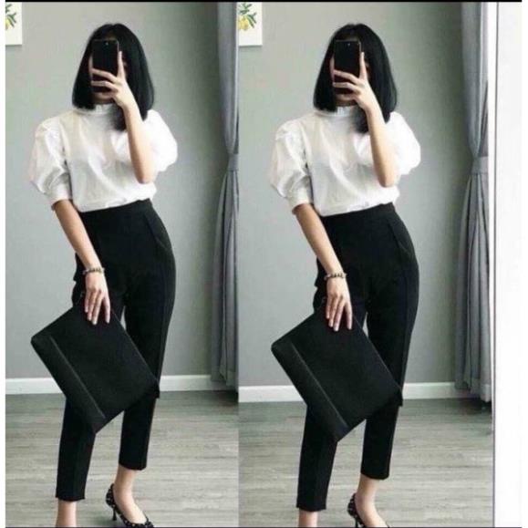 Quần Công Sở Khoá Sườn Cạp Cao- Quần Vải nữ khoá sườn cạp cao ton dáng-mã Quần Khoá Sườn