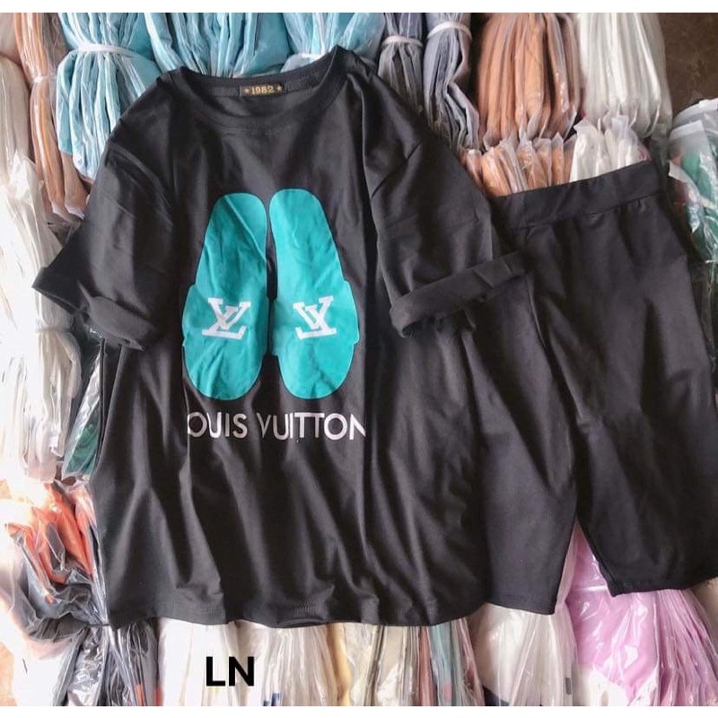 Sét áo đôi dép VL + quần legging lửng TH6