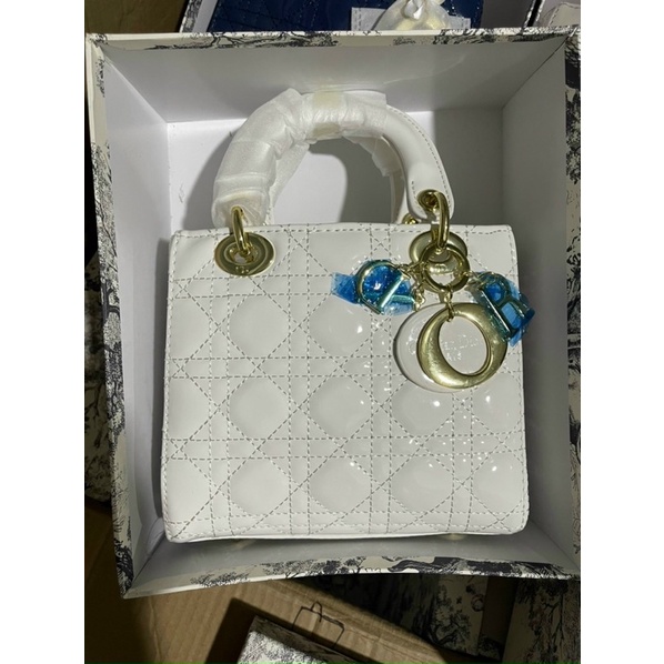 Túi Đior vân da bóng 5 ô size 20 full hộp chuẩn sup sịn loại đẹp