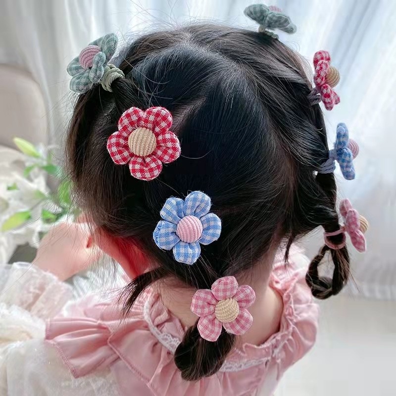 Dây Buộc Tóc Cao Su Bọc Vải Họa Tiết Hoa Đơn Giản Thời Trang Hàn Quốc Dễ Phối Đồ