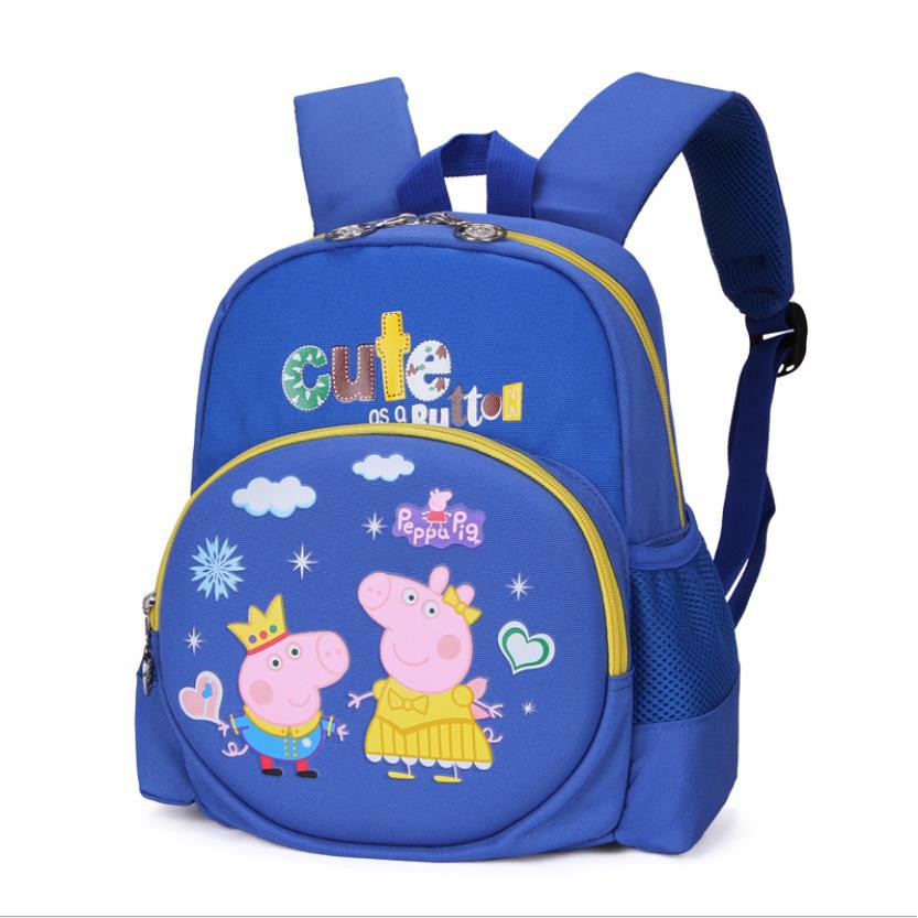 Balo đi học cho bé in hình Peppa Pig và George Pig cực xinh động và dễ thương