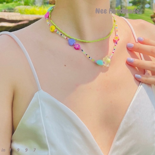 Nee vòng cổ , dây chuyền hạt cườm handmade hoa vàng xinh