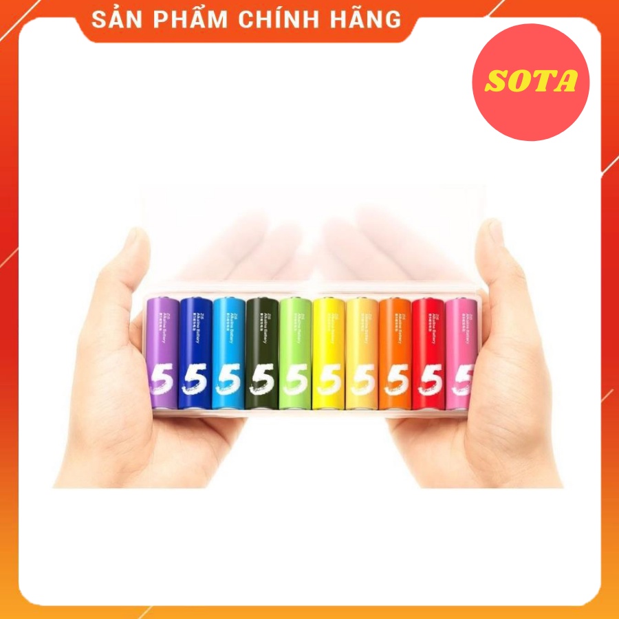 Pin tiểu Xiaomi AA Rainbow số 5 (hộp 10 viên) dung lượng cao, dùng cho gamepad, remote