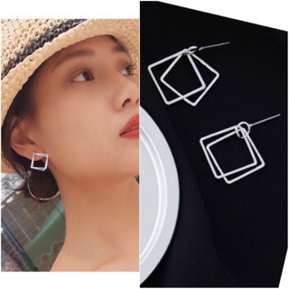 Khuyên tai hình vuông xếp độc đáo