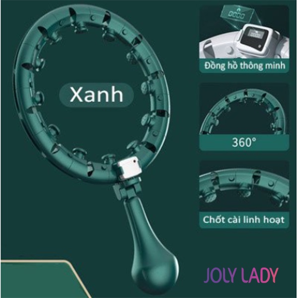 Vòng lắc Hulahop giảm mỡ eo hiệu quả, vòng lắc thông minh massage bụng Joly Lady