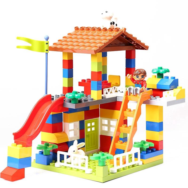 Khối lắp ráp GOROCK 89 mảnh mô hình nhà cầu trượt DIY quà tặng đồ chơi giáo dục cho trẻ em