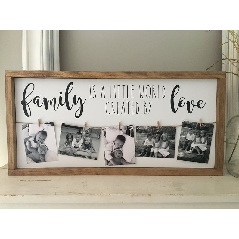 Khung treo ảnh decor trang trí FAMILY treo tường phong cách Vintage