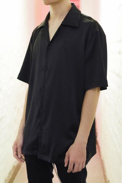 Áo Sơ Mi Tay Ngắn Cổ Vest màu ĐEN/TRĂNG ❤️/ Nam Nữ Unisex /FREESHIP ❤️