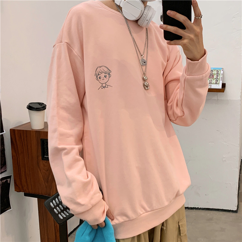 Áo Sweater Tay Dài Dáng Rộng Phong Cách Hàn Quốc Dễ Thương Thời Trang Cho Các Cặp Đôi