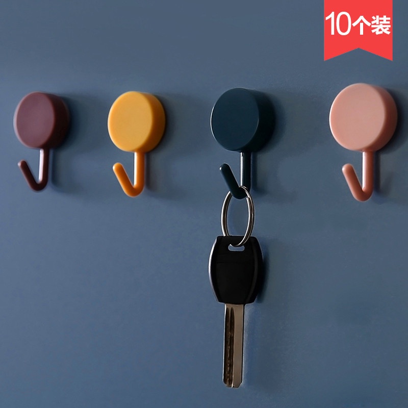 Móc Nhựa Tròn Dán Tường Treo Đồ Vật - Móc Gắn Tường Trang Trí Decor Nhà Cửa Nhiều Màu Sắc