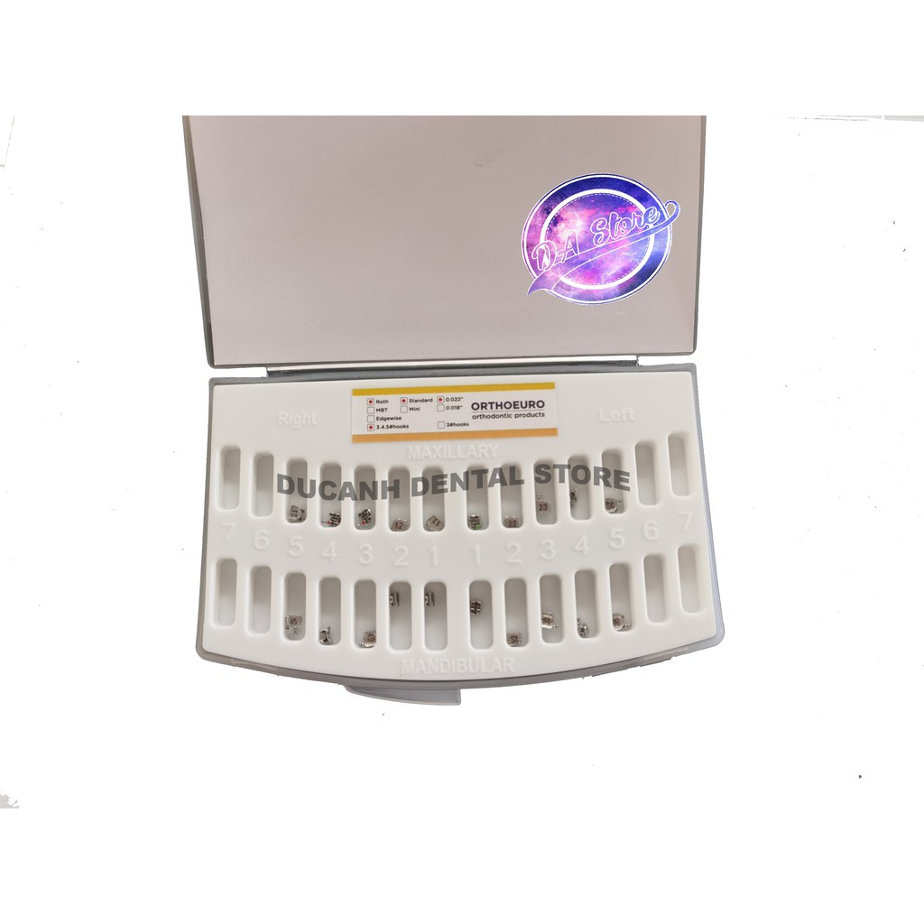 Mắc cài kim loại mỹ - hàng chính hãng orthoeuro của mỹ- mắc cài niềng răng chỉnh nha chính hãng Orthoeuro
