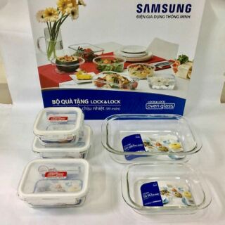 Bộ 5 lock&lock thủy tinh chịu nhiệt