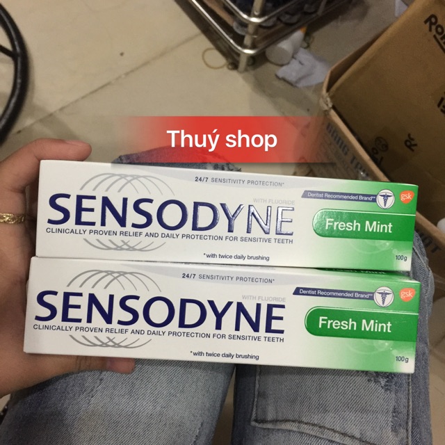 Kem đánh răng sensodye fresh mint