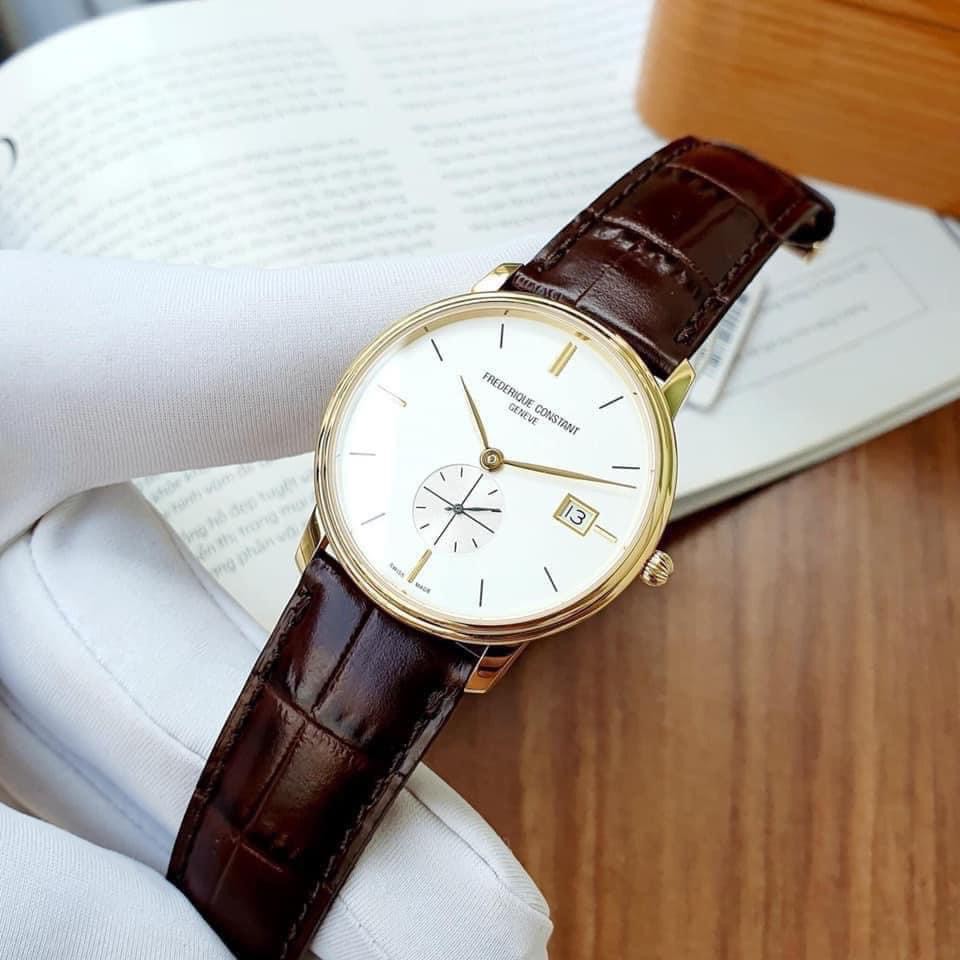 Đồng hồ Frederique Constant FC-245V4S5,máy pin, dây da, kính cứng mặt 40mm siêu mỏng