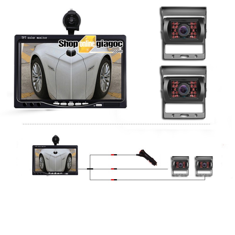 Combo 2 Camera Chống Nước Xe Tải + Màn Hình 7 Inch