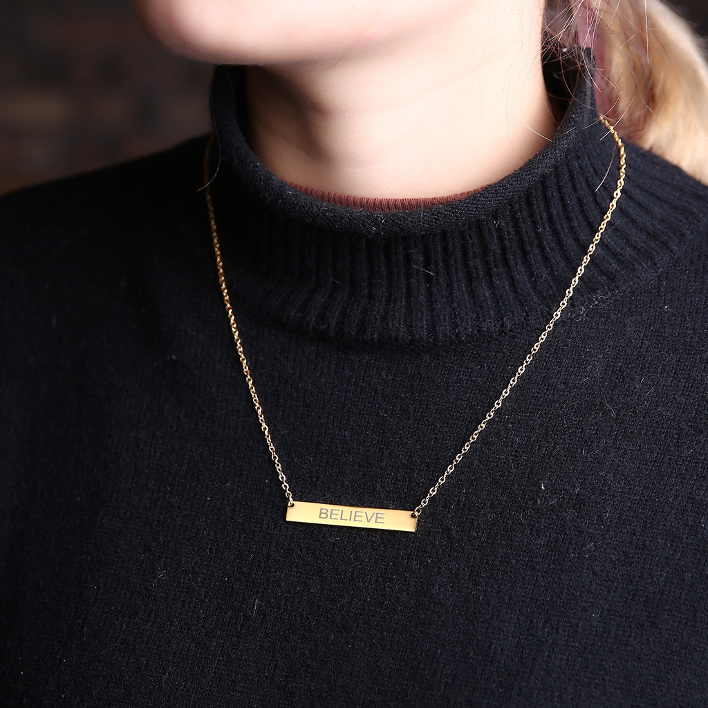 Vòng cổ Bằng Thép Không Gỉ Thời Trang Hàn Quốc Cho Nam Nữ