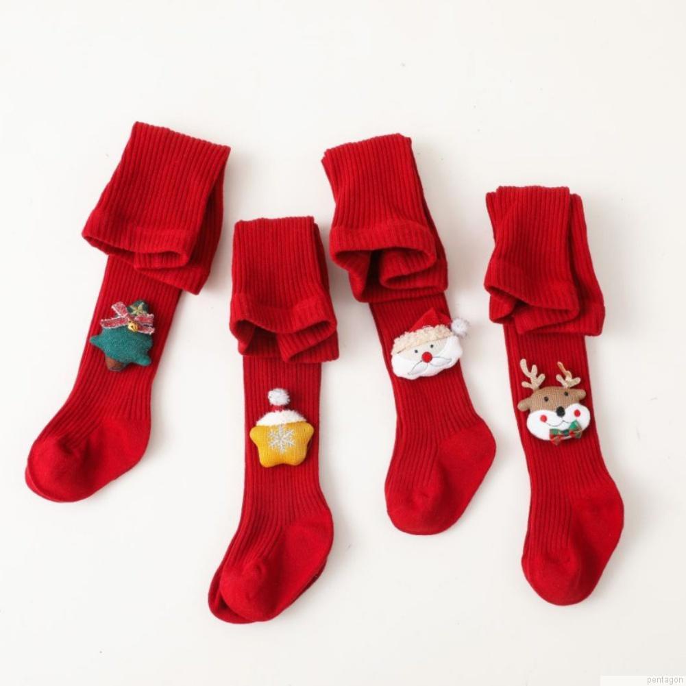 Quần tất in hình ông già noel dễ thương dành cho bé gái 0-6 tuổi