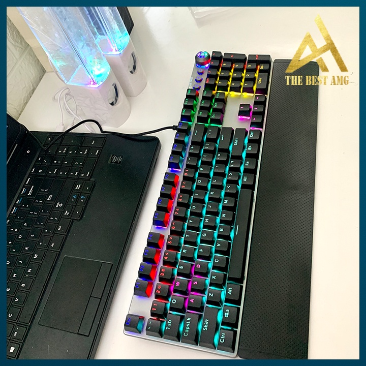 Bàn Phím Cơ Gaming Keycap Xuyên Led Đổi Màu Philips SPK 8614GS Bàn Phím Máy Tính Laptop Có Dây Keyboard Chơi Game