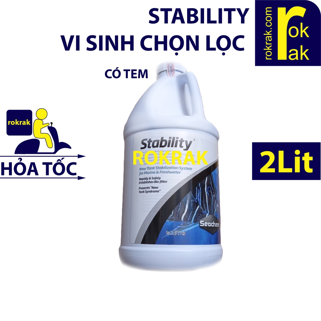 STABILITY 2Lit SEACHEM  vi sinh Mỹ chọn lọc khoảng điều kiện sống rộng dùng cho bể cá lớn
