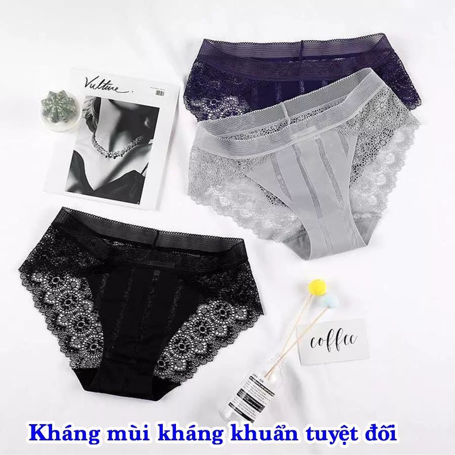 Sét 5 Quần Lót Nữ Đúc Su Pha Ren Hoa Siêu Mềm Mát Đẹp Sexy QL18