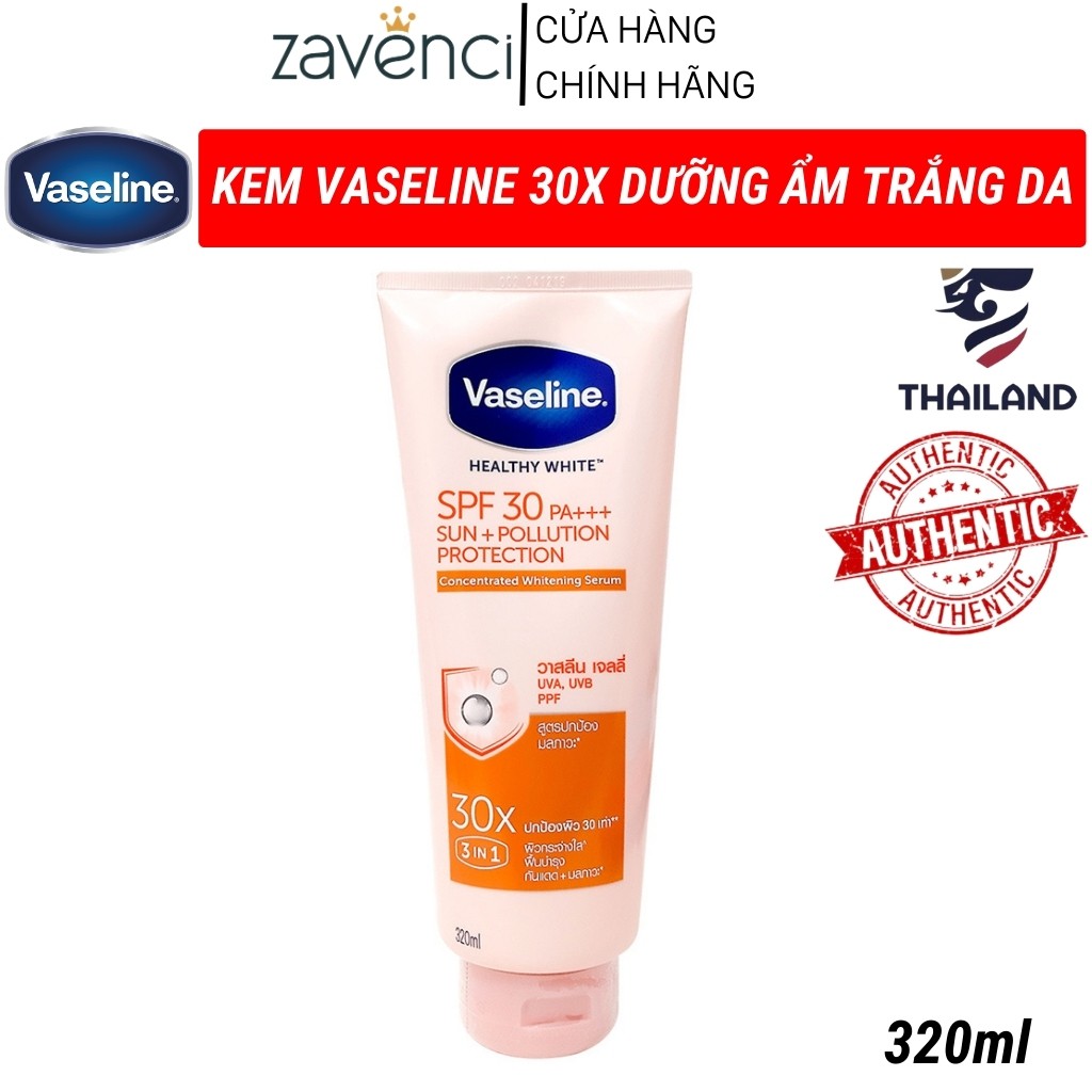 Sữa Dưỡng Thể VASELINE 30X Da Trắng Hồng Gấp 30 Lần Nhanh Chóng (320ml)