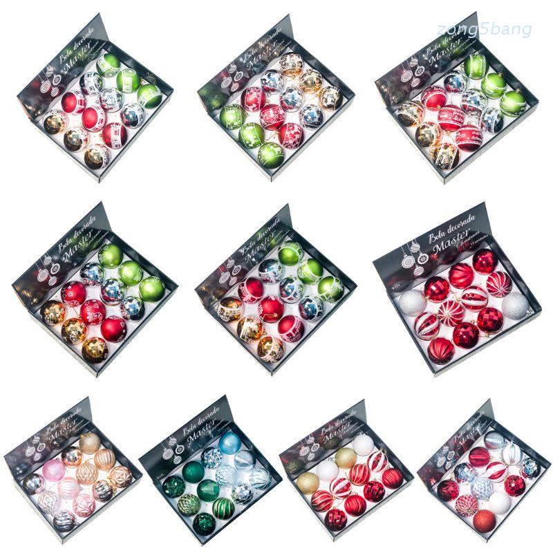 Set 12 Trái Châu 8cm Trang Trí Cây Thông Giáng Sinh / Năm Mới