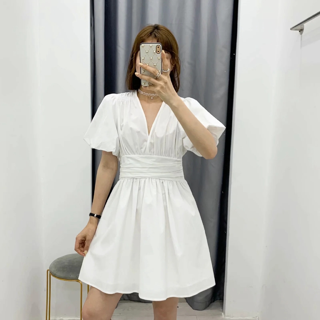 European and American style 2020 summer new women's clothing was thin V-neck waist poplin dress 2157048250 75 13 | BigBuy360 - bigbuy360.vn