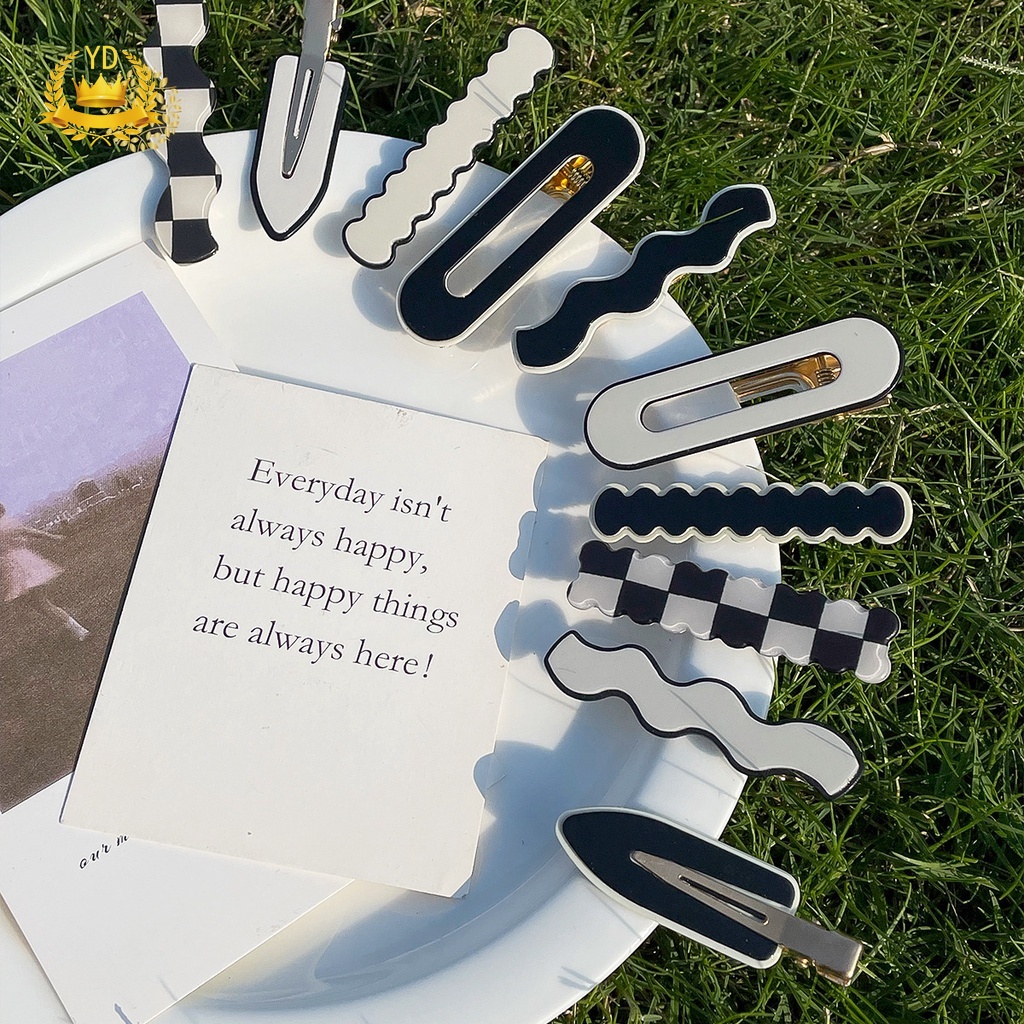 Kẹp tóc bằng nhựa acrylic phong cách Hàn Quốc cổ điển đơn giản cho nữ HB