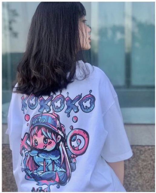 ÁO THUN COTTON TAY LỠ IN HÌNH BƯỚM