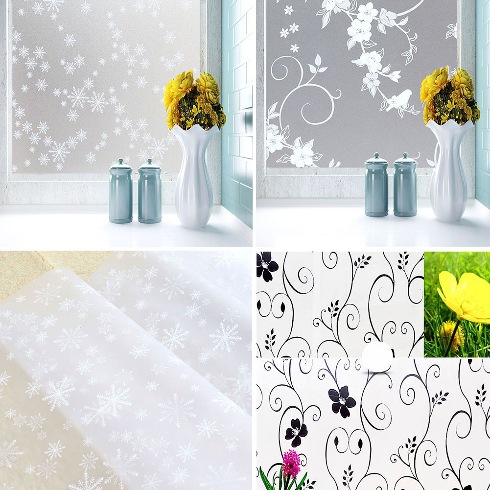 Đề can mờ họa tiết hoa xinh xắn dùng để dán trang trí cửa kính