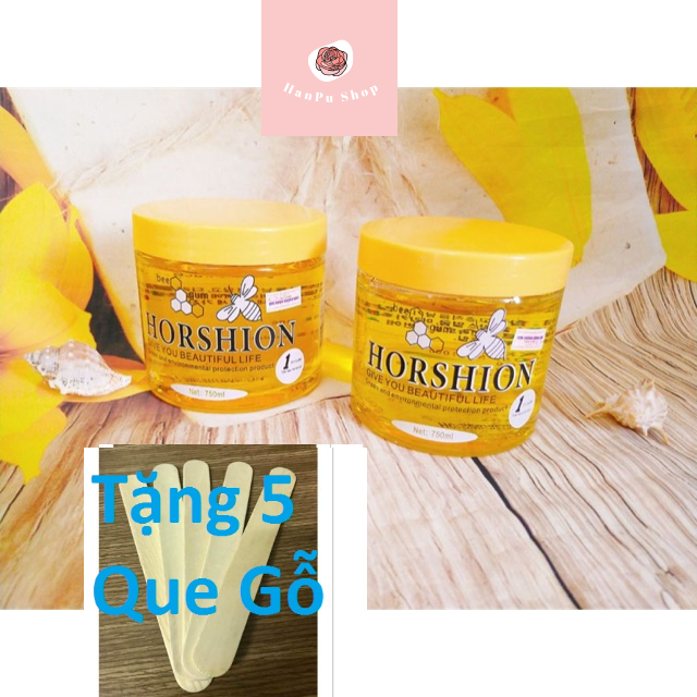(Hủ To ~700Ml Tặng 5 Que Gỗ) Sáp Wax Lông Lạnh Horshion, Wax Gel Lạnh Không Cần Nấu Siêu Tiện Lợi