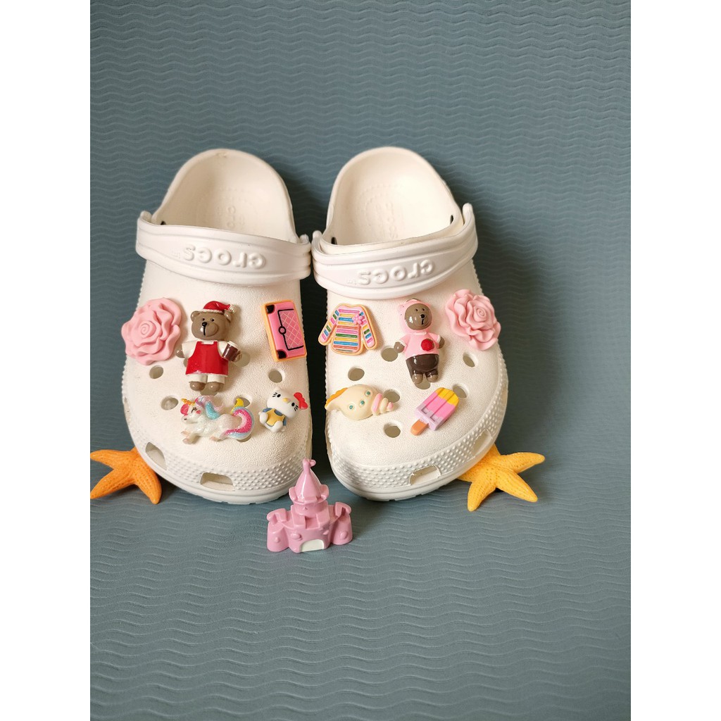 Dép súc crocs dòng classic cao cấp màu trắng cho bé đủ size 21- 35