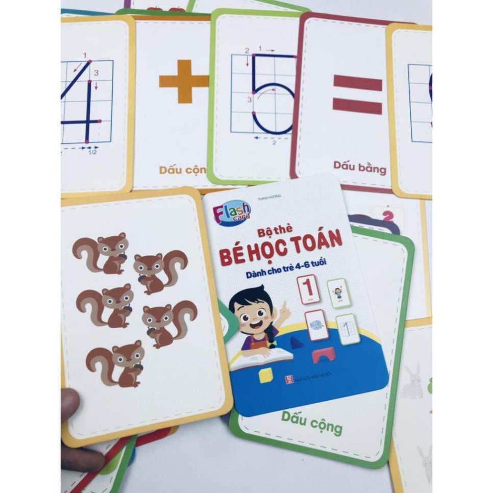 Bộ Thẻ Học Thông Minh Flashcard Bé Học Toán Cho Bé Từ 4 Đến 6 Tuổi Học Số Và Phép Tính Size 10X15 cm