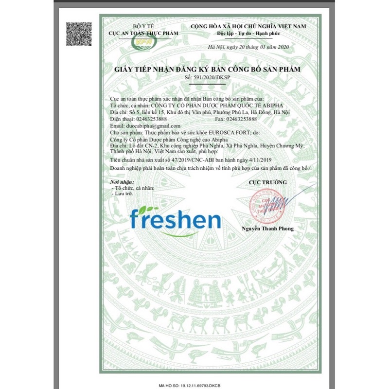 Viên ho dầu Eugica / Eurocare Forte -vỉ 10 viên