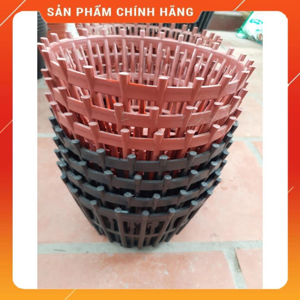 BỘ 10 CHẬU NHỰA GIẢ GỖ TRỒNG LAN PHI 25