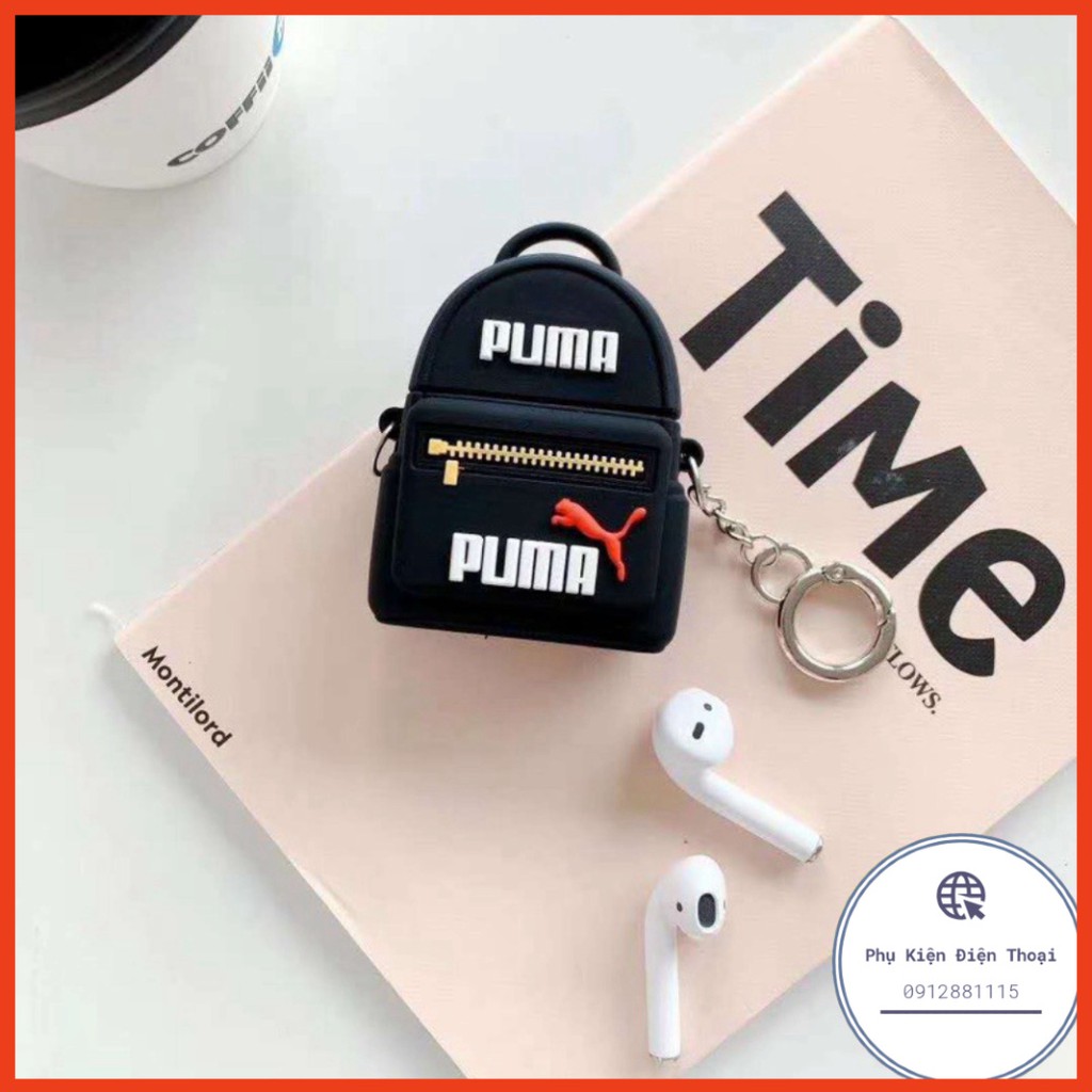 Vỏ ốp case airpod airpods☘️Case Airpod 1 2- Vỏ bao bọc BALO PUMA Cover đựng tai nghe không dây Airpods túi con báo đen