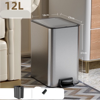 Thùng rác đạp chân- Thùng rác inox sang trọng nắp đóng chậm kèm thanh giảm chấn VIKIT