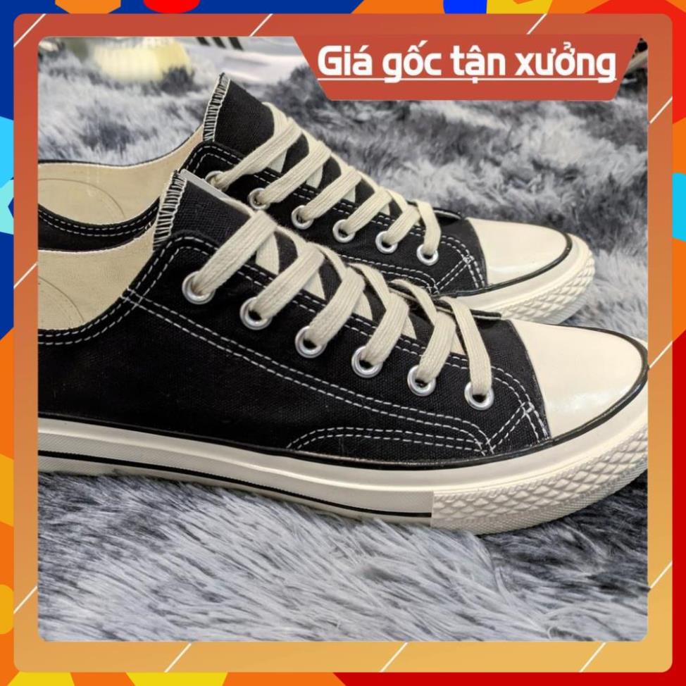 Giày Cv Thể Thao Nam Nữ Đen Đế Kem , Giày CV 1970s Cổ Thấp Đen Thấp Hót Trend