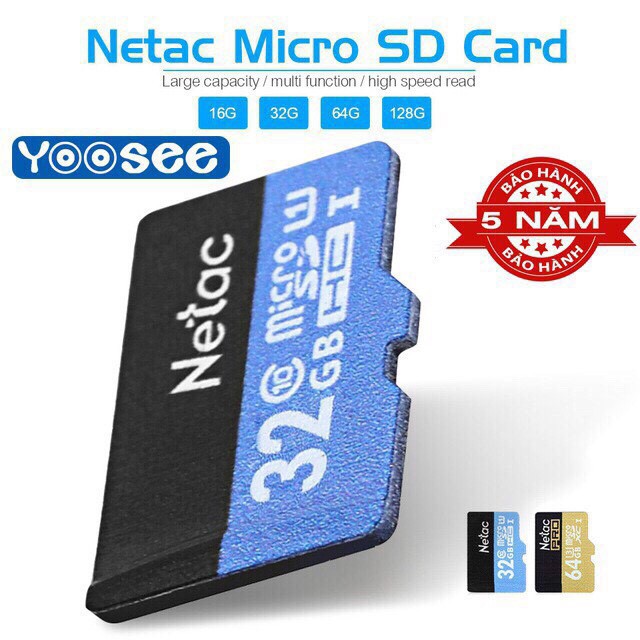 Thẻ nhớ Chính hãng Lexar 32GB/ Thẻ Nhớ Netac 32GB U1 Micro SDHC Dùng Cho Camera Yoosee/ Qnvizcam/Imou/ Ezviz