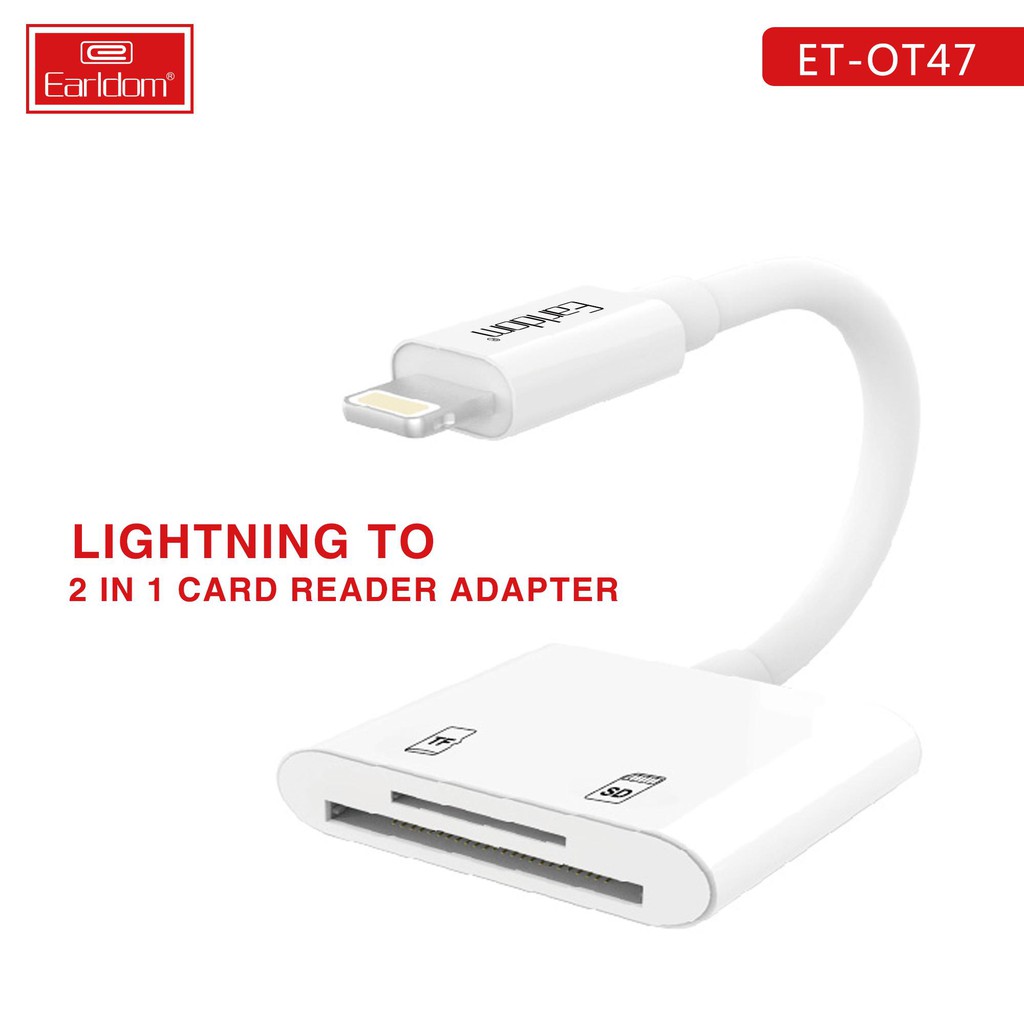 Jack Chuyển Đổi Lightning Sang Đầu Đọc Thẻ Nhớ SD TF Chính Hãng Earldom Truyền Tải Dữ Liệu Tốt