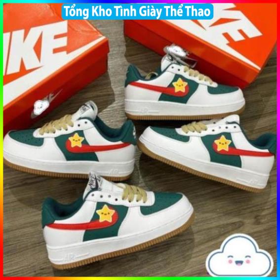 Full bill box 🎁 Giày nike_AF1 id gucci xanh đỏ nam nữ, Giày thể thao air Force GC vạch xanh đỏ Full Box -NT19