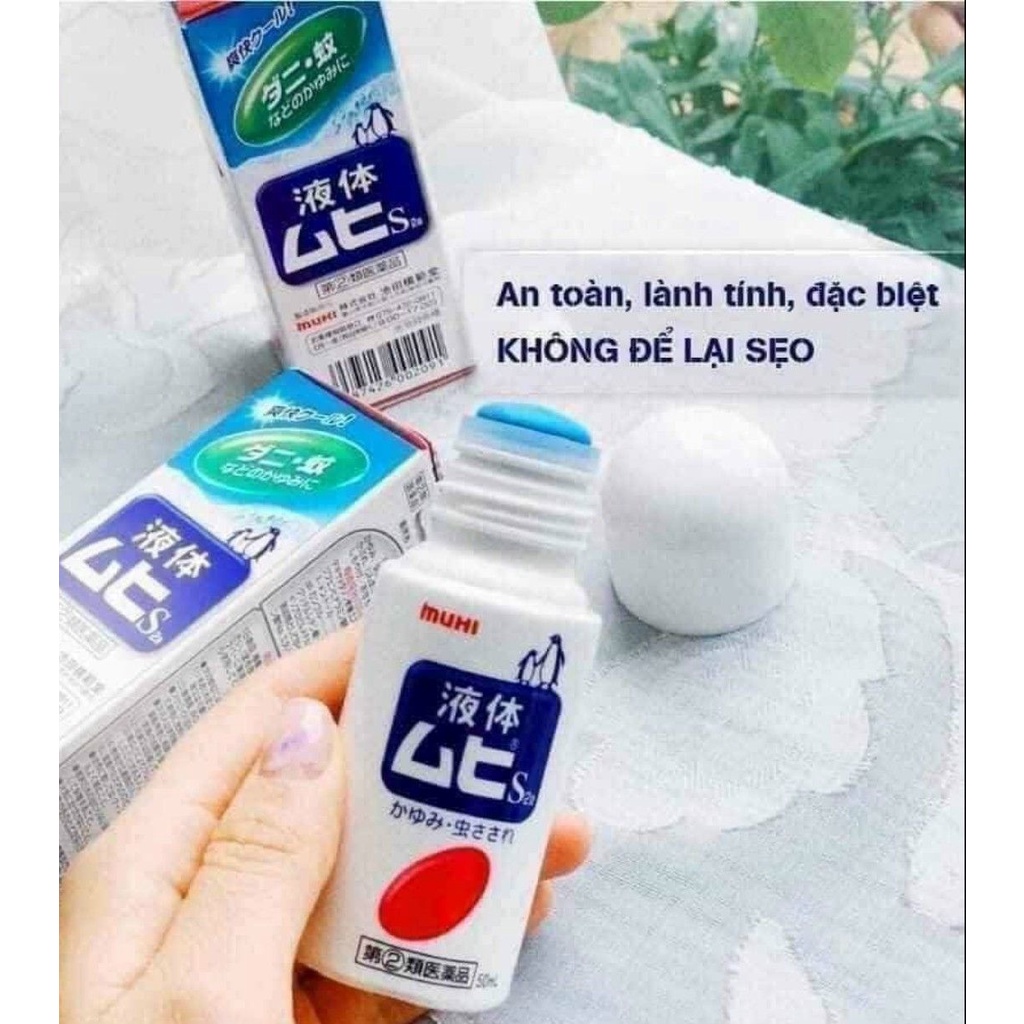 Lăn Muỗi đốt Muhi 50ml Nhật Bản [CHÍNH HÃNG] chống ngứa và nhanh lành